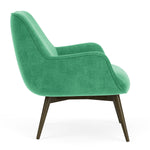 Moss Grass Green Fabric / Dark Walnut