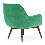 Moss Grass Green Fabric / Dark Walnut