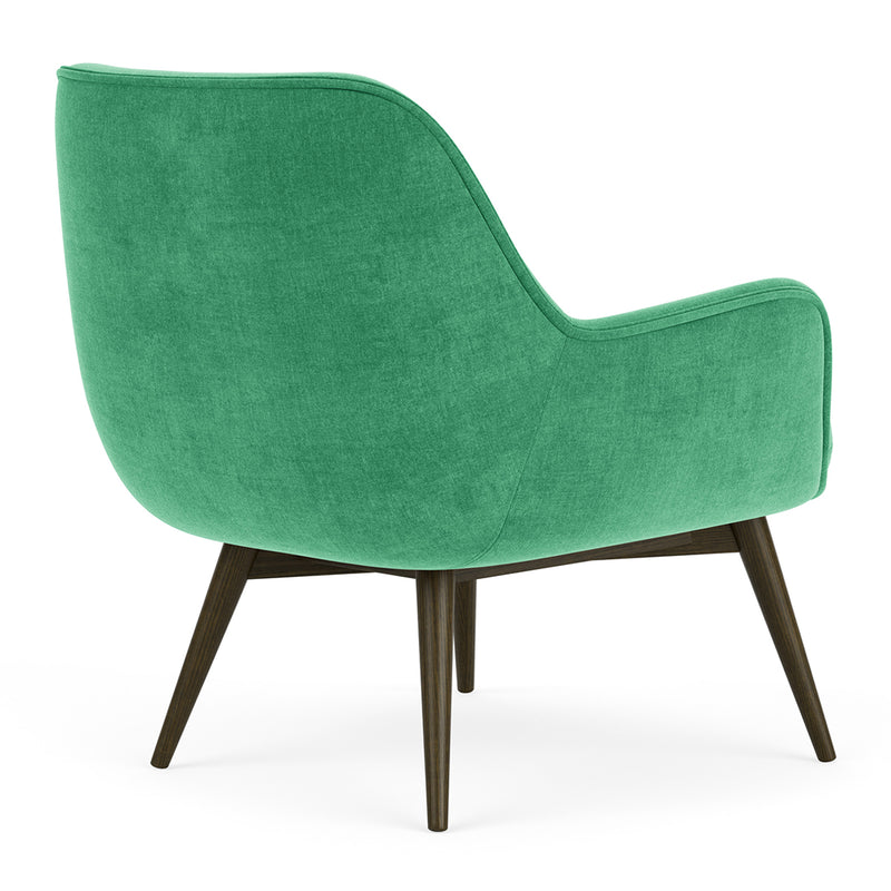 Moss Grass Green Fabric / Dark Walnut