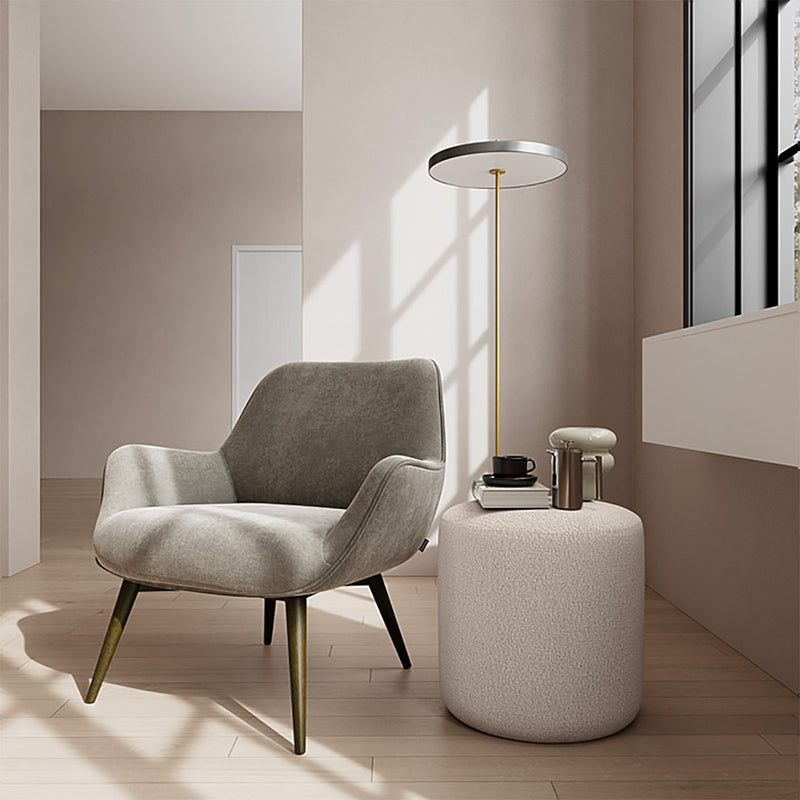 Planet Grey Green Fabric / Dark Walnut