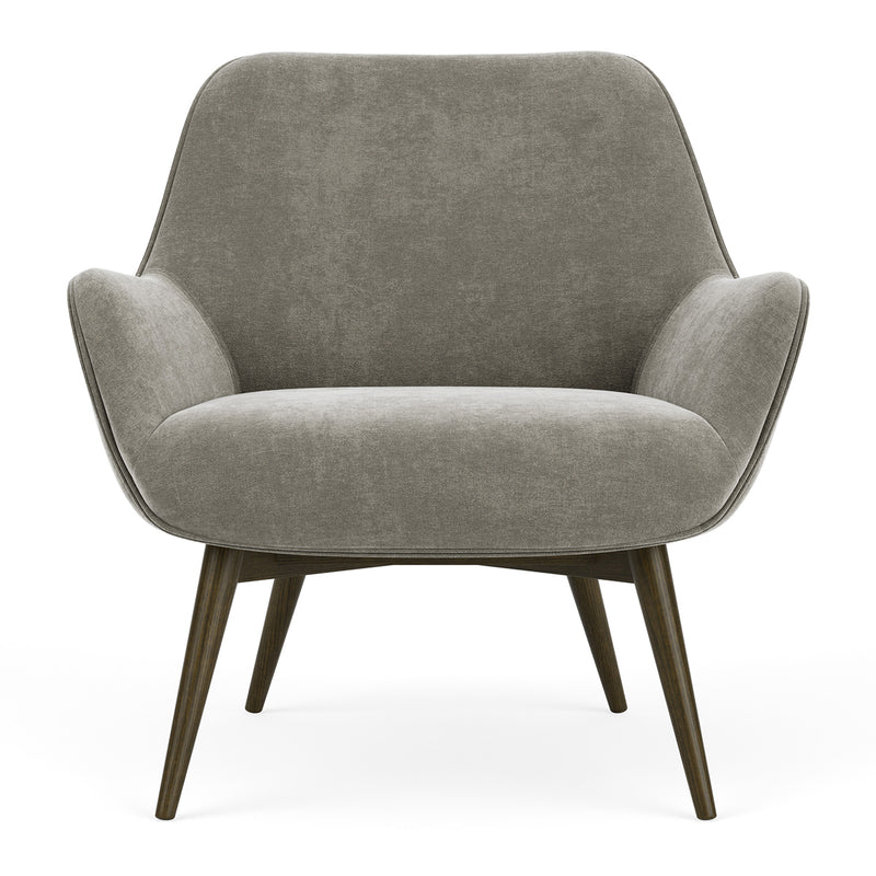 Planet Grey Green Fabric / Dark Walnut