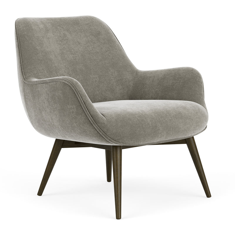 Planet Grey Green Fabric / Dark Walnut