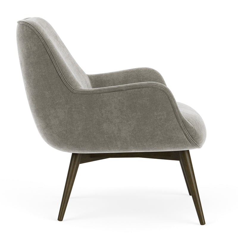 Planet Grey Green Fabric / Dark Walnut