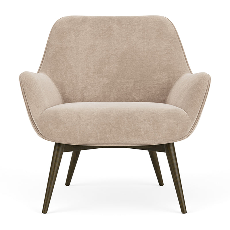 Danny Cream Textured Weave / Dark Walnut