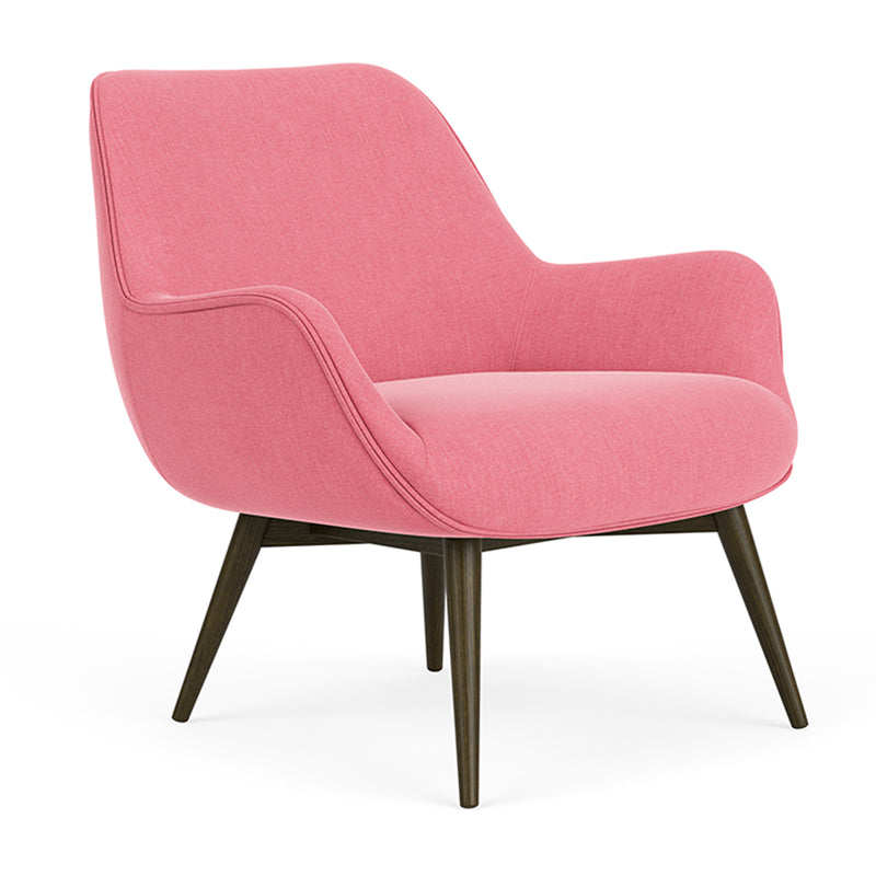 Firenze Bubblegum Fabric / Dark Walnut