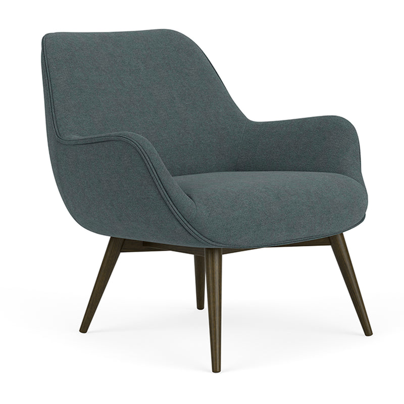 Form Blue Grey Fabric / Dark Walnut