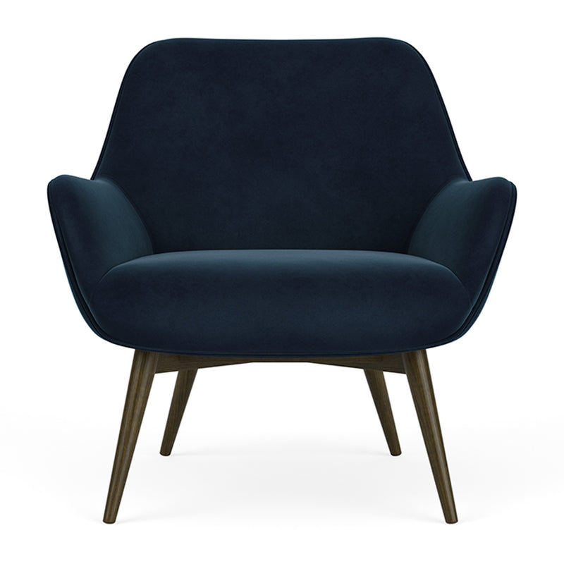 Lux Navy Velvet / Dark Walnut