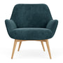 Oscar Armchair - Danny Dust Blue Textured Weave / Oak