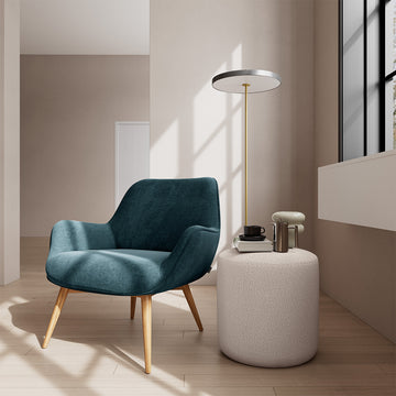 Danny Dust Blue Textured Weave / Oak