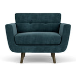 Danny Dust Blue Textured Weave / Dark Walnut