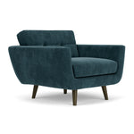 Danny Dust Blue Textured Weave / Dark Walnut