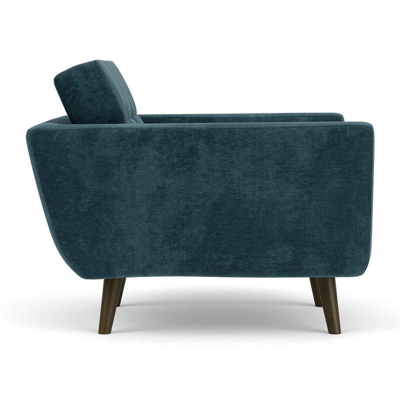 Danny Dust Blue Textured Weave / Dark Walnut