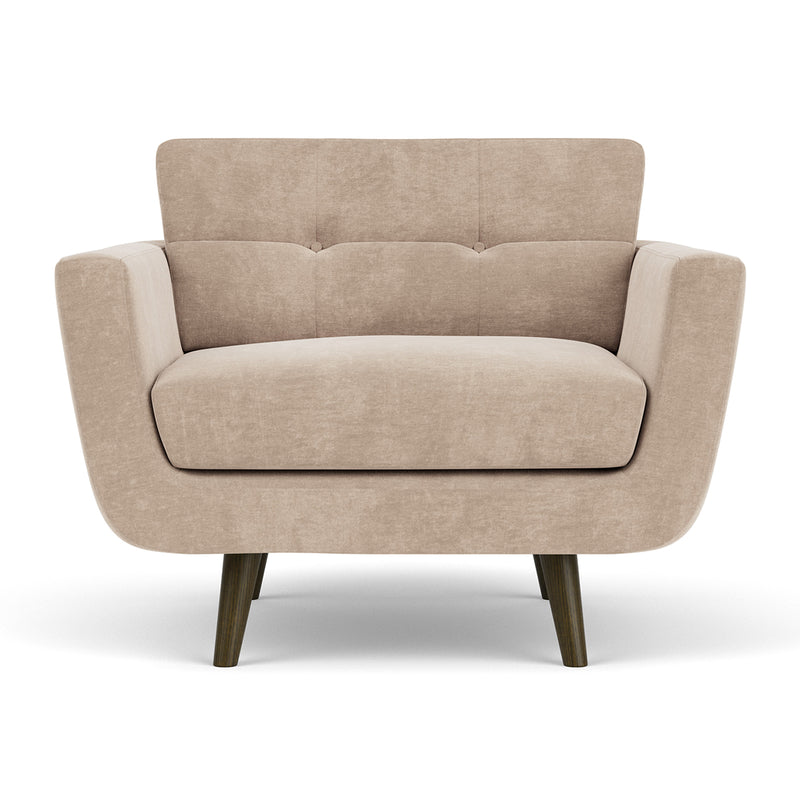 Danny Cream Textured Weave / Dark Walnut