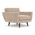 Danny Cream Textured Weave / Dark Walnut