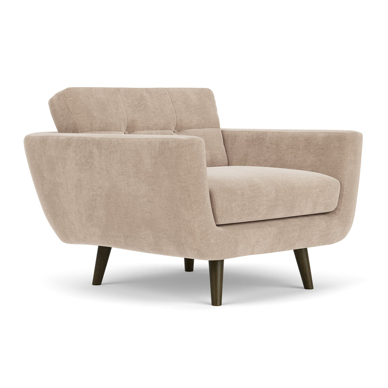 Danny Cream Textured Weave / Dark Walnut