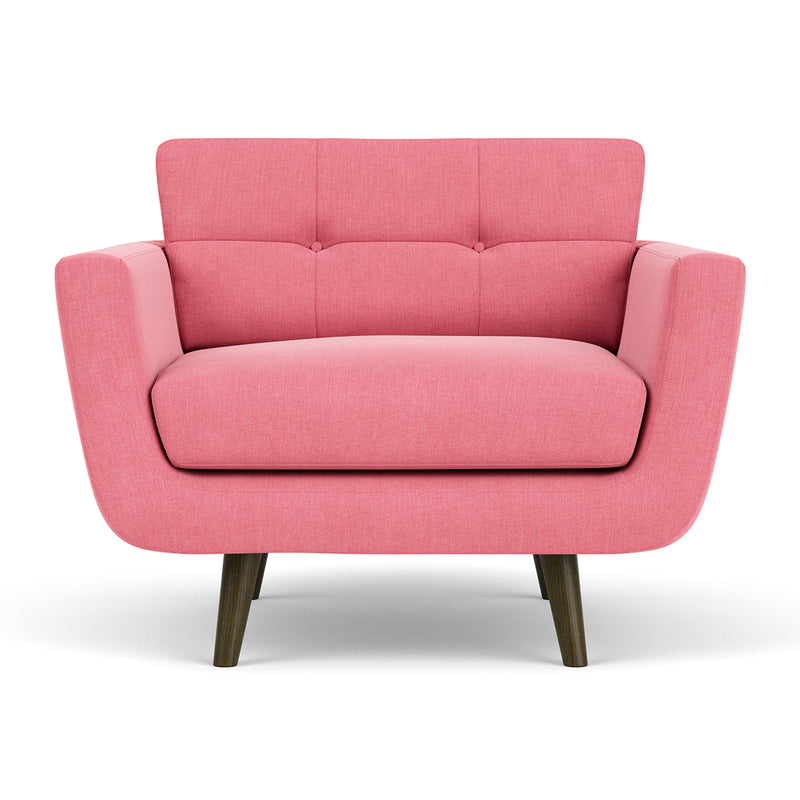 Firenze Bubblegum Fabric / Dark Walnut