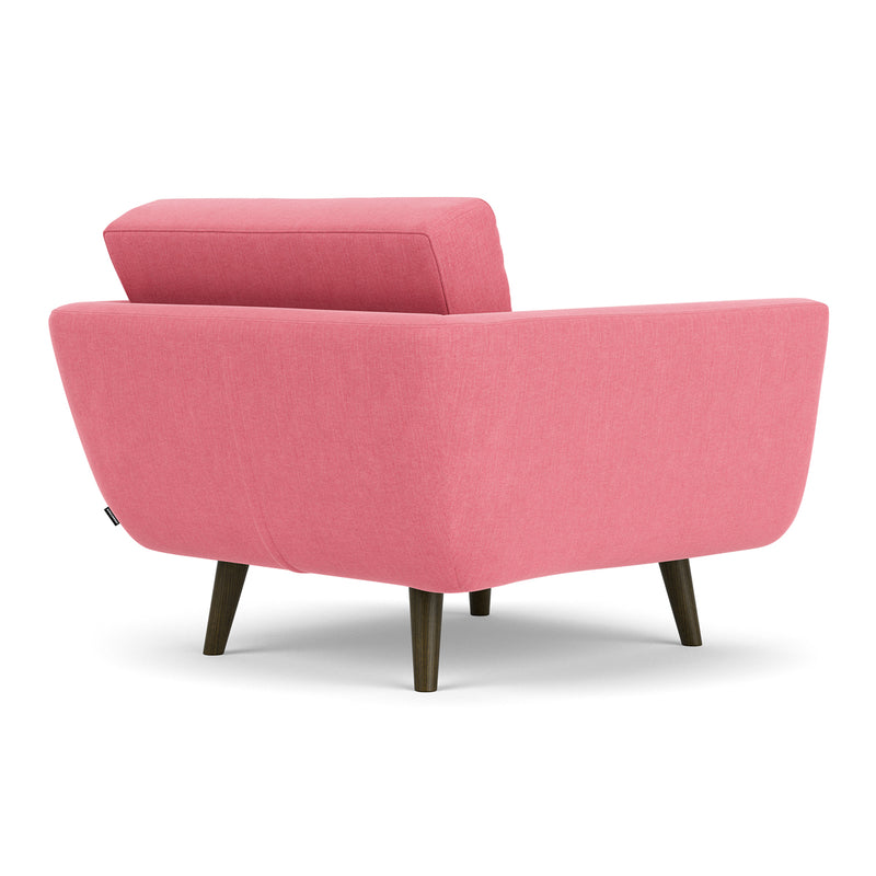 Firenze Bubblegum Fabric / Dark Walnut