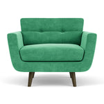 Moss Grass Green Fabric / Dark Walnut