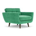 Moss Grass Green Fabric / Dark Walnut