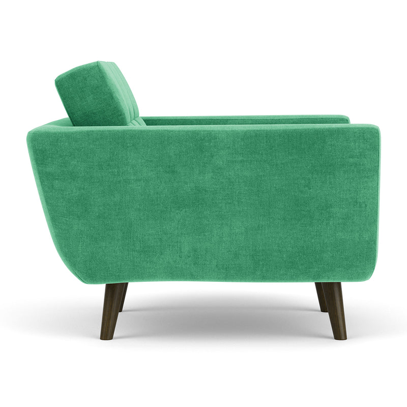 Moss Grass Green Fabric / Dark Walnut