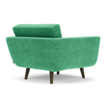 Moss Grass Green Fabric / Dark Walnut