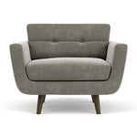 Planet Grey Green Fabric / Dark Walnut