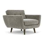 Planet Grey Green Fabric / Dark Walnut