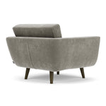 Planet Grey Green Fabric / Dark Walnut