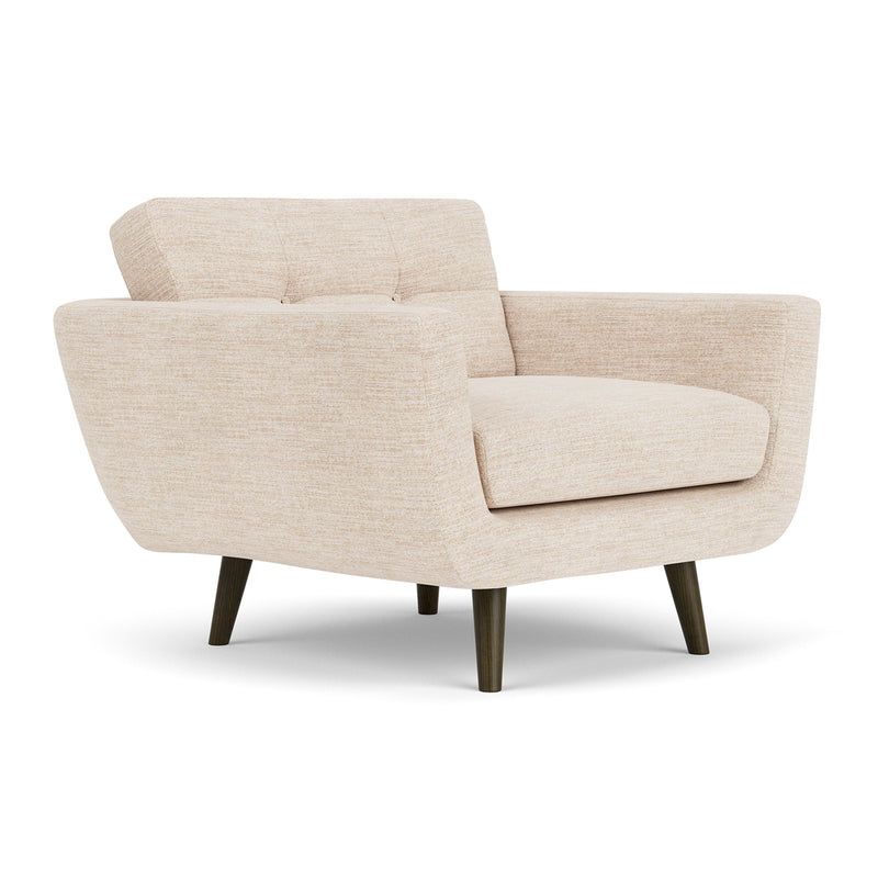 Vega Cream Textured Weave / Dark Walnut