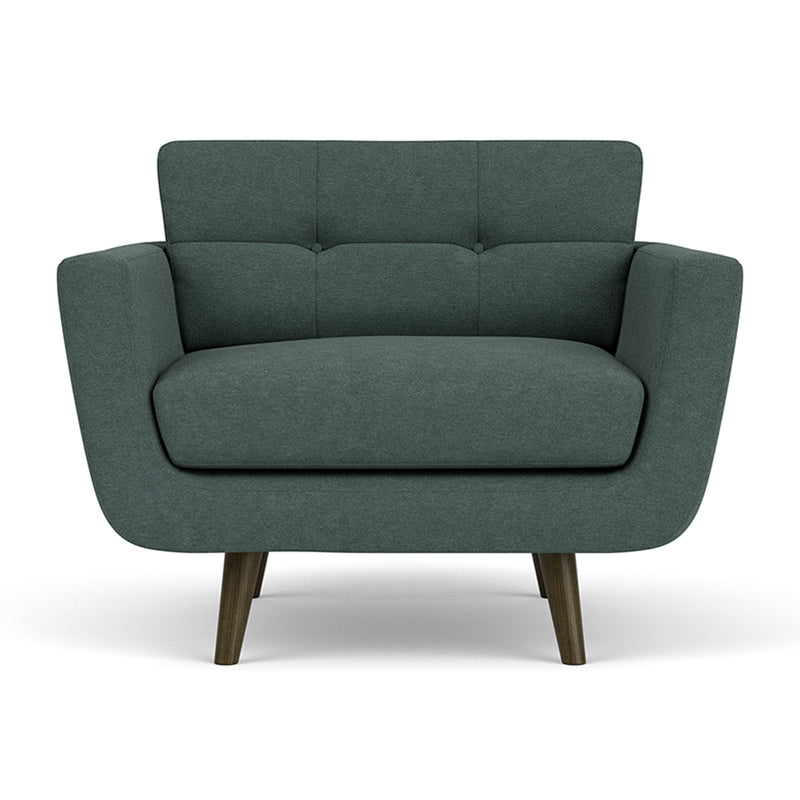 Form Blue Grey Fabric / Dark Walnut