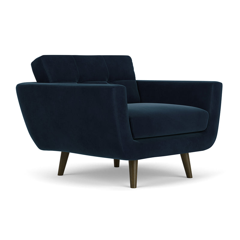 Lux Navy Velvet / Dark Walnut