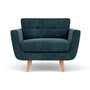 Vera Armchair - Danny Dust Blue Textured Weave / Oak