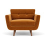 Vera Armchair - Matt Amber Velvet / Walnut