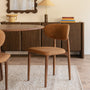 Aria Fabric Dining Chair - Caramel Textured Weave / Walnut