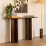 Camille Marble Console Table - Walnut / Emperador Brown Marble