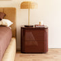 Carmella Marble Bedside Table - Burgundy / Rosso Marble