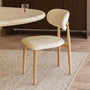 Aria Leather Dining Chair - Cream / Ash