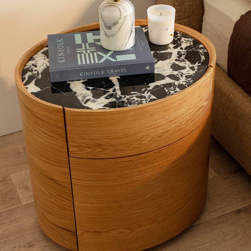 Black Calacatta Viola Marble / Oak