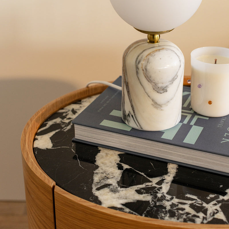 Black Calacatta Viola Marble / Oak