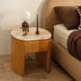 Vittoria Natural Stone Bedside Table - Persian Jade Travertine / Oak