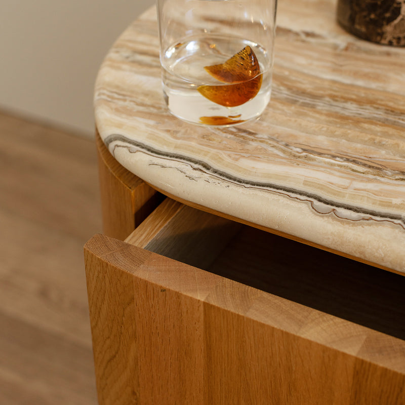 Persian Jade Travertine / Oak