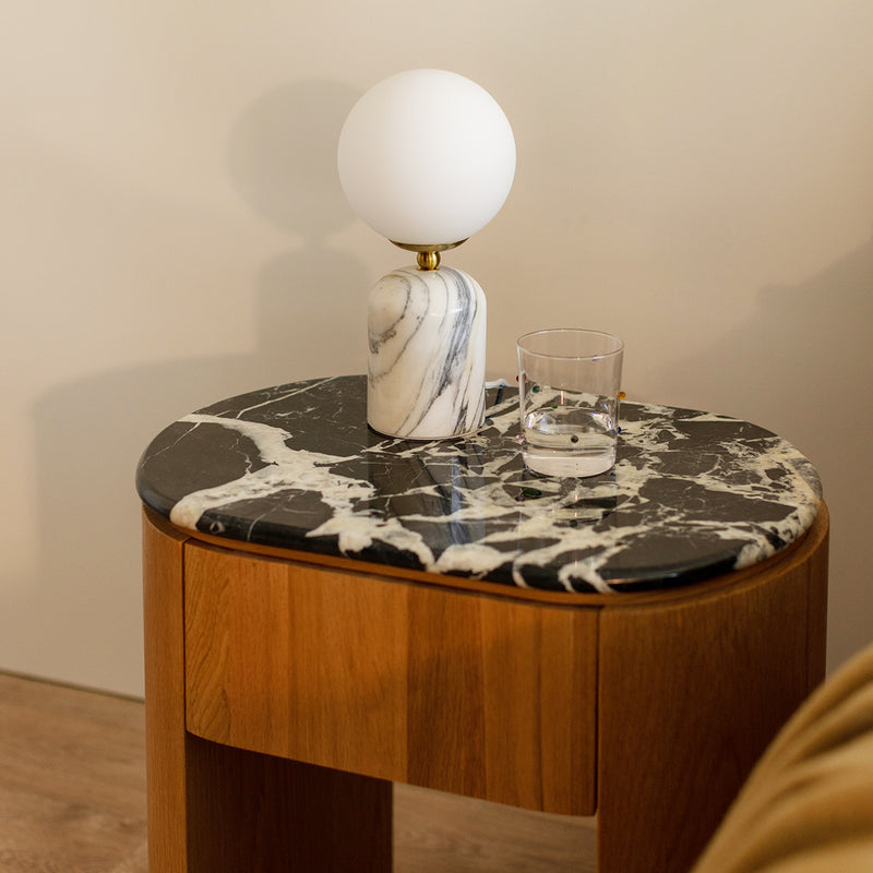 Black Calacatta Viola Marble / Oak