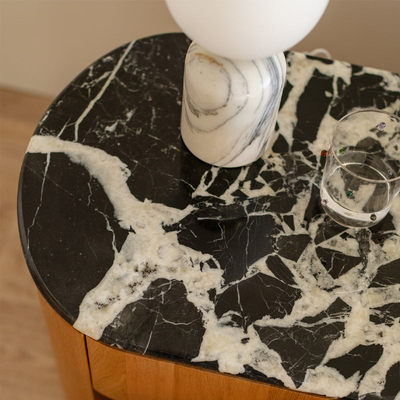 Black Calacatta Viola Marble / Oak