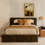 Allocco Double Bed - Olive Textured Weave