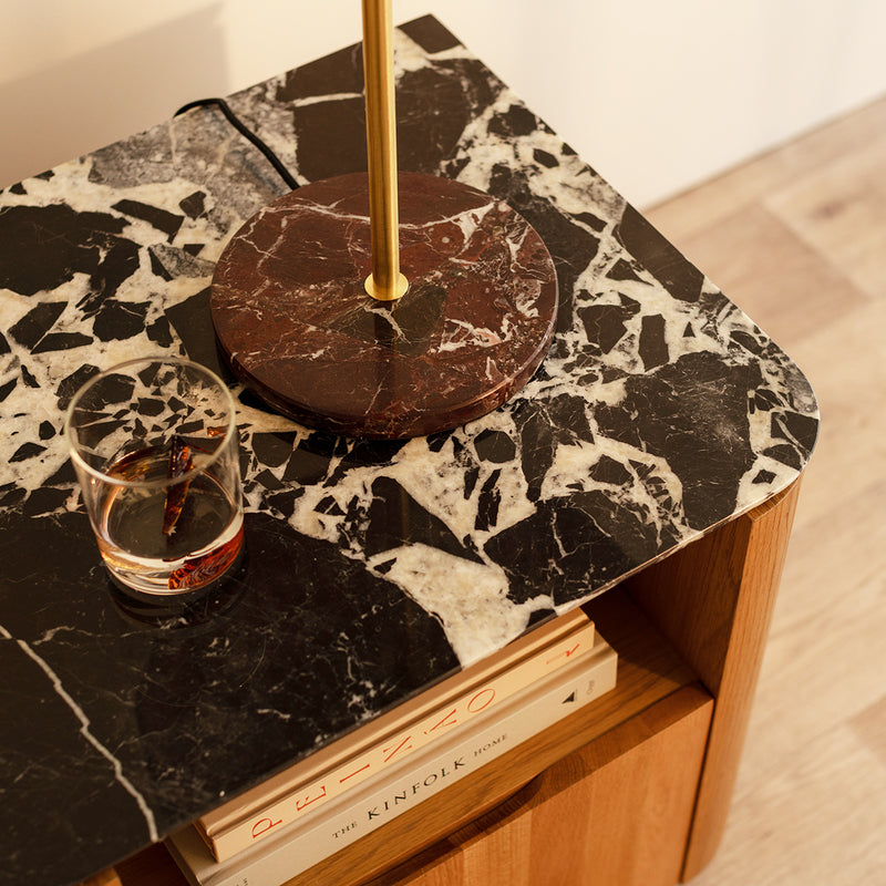 Black Calacatta Viola Marble / Oak