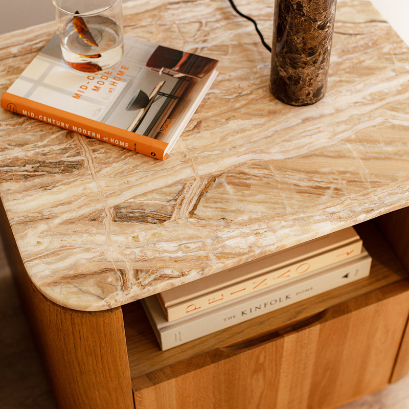 Persian Jade Travertine / Oak