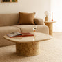 Bowie Marble Coffee Table - Burlwood / Crema Marble