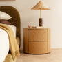 Sienna Oval Bedside Table - Oak