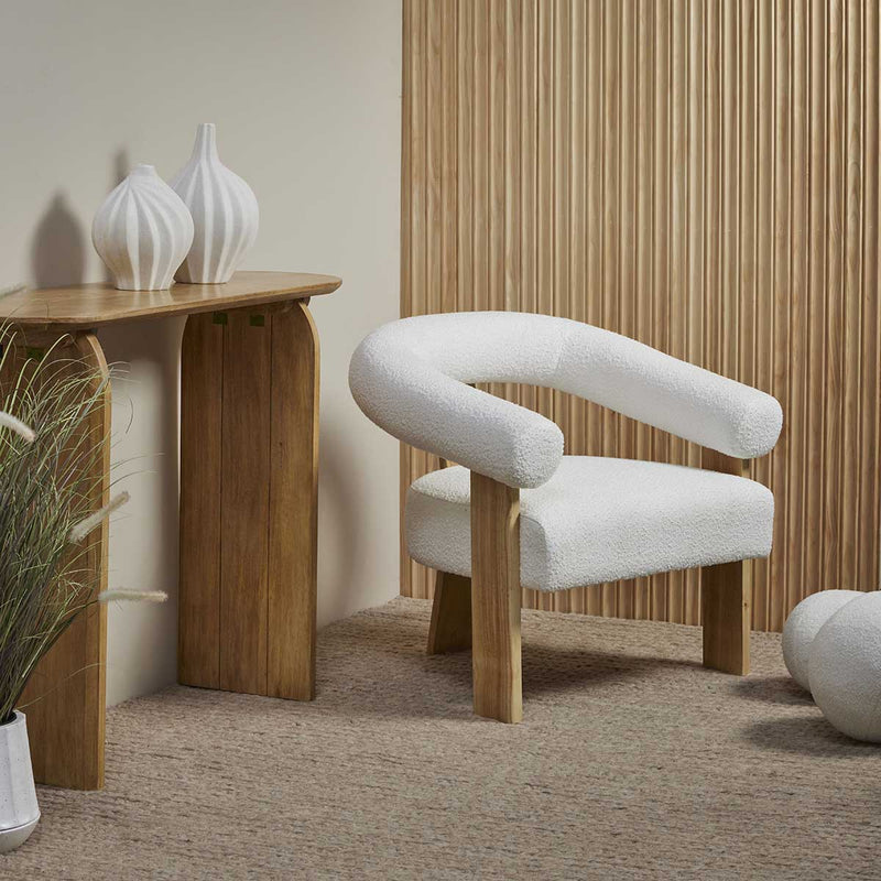 Boucle Curved Armchair – Life Interiors