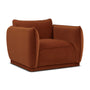 Valentina Fabric Swivel Armchair - Terracotta Textured Velvet